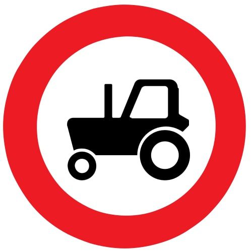Ceļa zīme - Nr. 308 Traktoriem braukt aizliegts