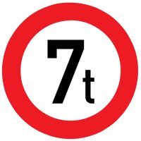 Ceļa zīme - Nr. 312 Masas ierobežojums