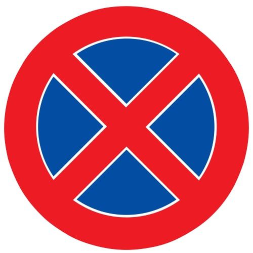 Ceļa zīme - Nr. 326 Apstāties aizliegts