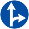 Ceļa zīme - Nr. 404 Braukt taisni vai pa labi