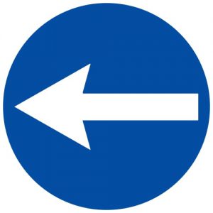 Ceļa zīme - Nr. 408 Braukt pa kreisi