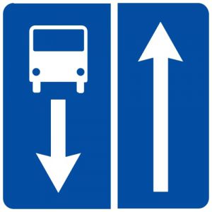 Ceļa zīme - Nr. 507 Ceļš ar joslu pasažieru sabiedriskajiem transportlīdzekļiem
