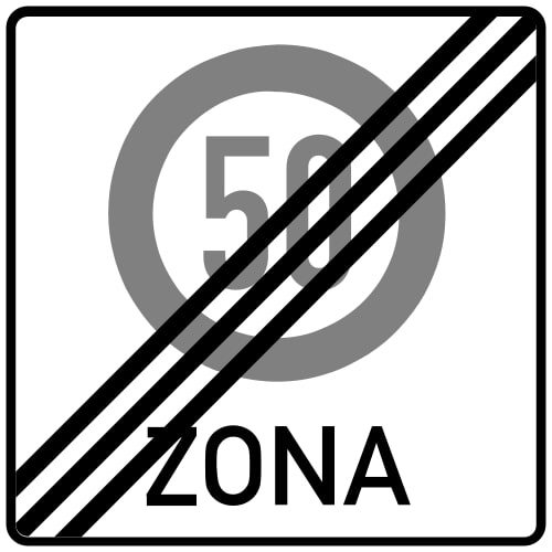 Ceļa zīme - Nr. 526 Maksimālā ātruma ierobežojuma zonas beigas