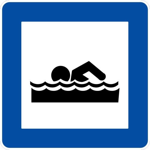 Ceļa zīme - Nr. 618 Peldvieta vai peldbaseins