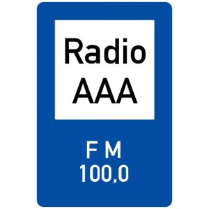 Ceļa zīme - Nr. 623 Radiokanāls ceļa satiksmes informācijas sniegšanai