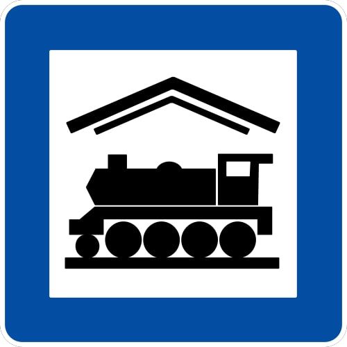 Ceļa zīme - Nr. 626 Dzelzceļa stacija