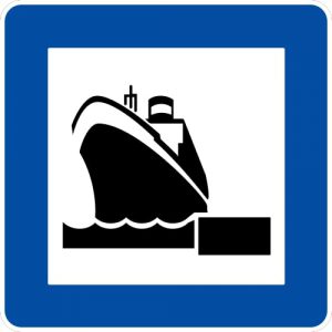 Ceļa zīme - Nr. 627 Jūras pasažieru stacija
