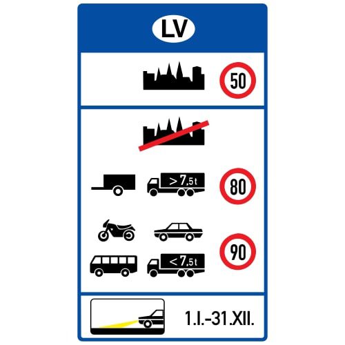 Ceļa zīme - Nr. 724 Satiksmes ierobežojumi Latvijā