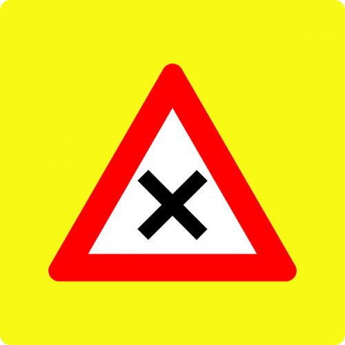 Ceļa zīme - Nr. 101 Vienādas nozīmes ceļu krustojums (ar fluorescējošu apmali)