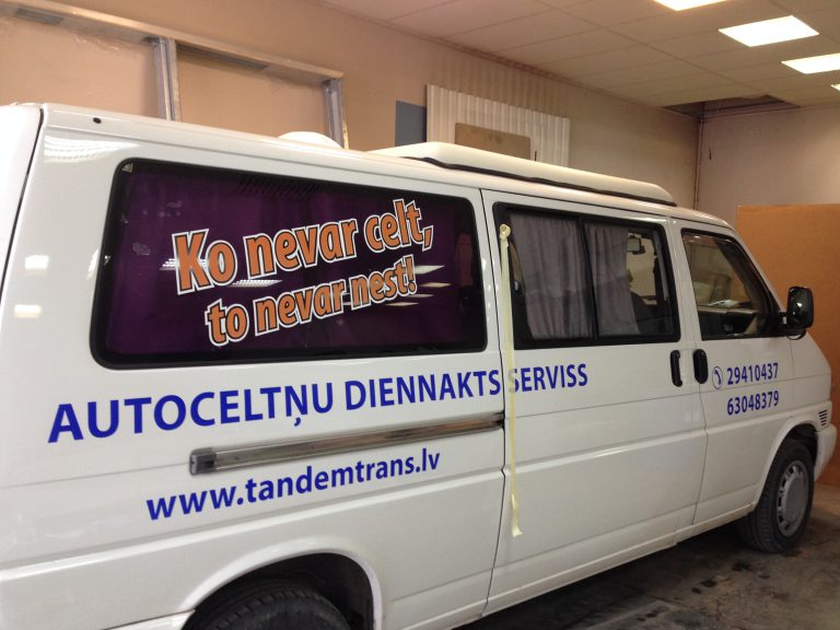 Mikroautobusu aplīmēšana, auto reklāma