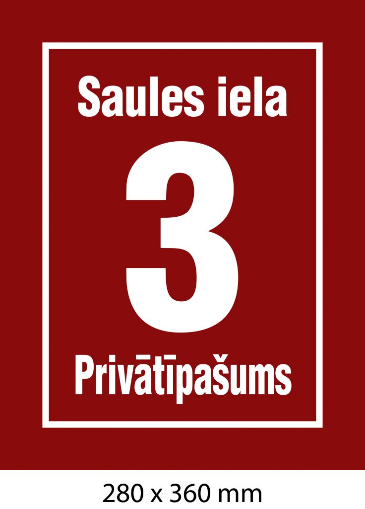 Mājas numurs, māju numura plāksne - Inčukalna standarts