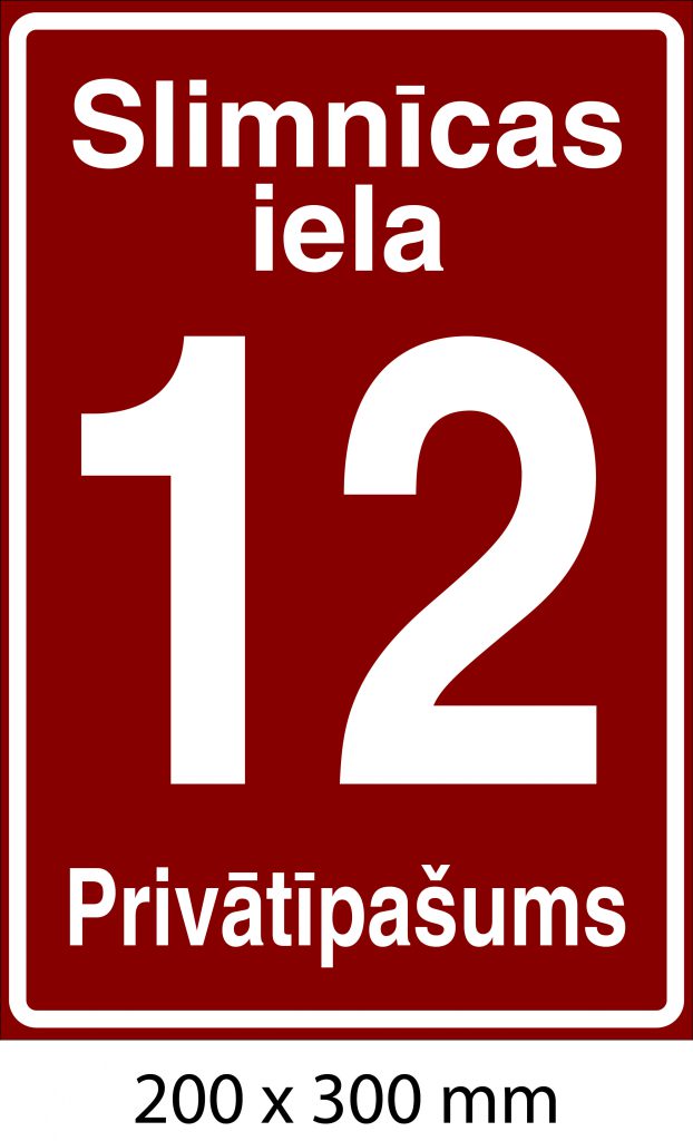 Mājas numurs, māju numura plāksne - Lielvārdes standarts
