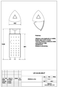 Atkritumu urna (UR-24) ar pelnu trauku