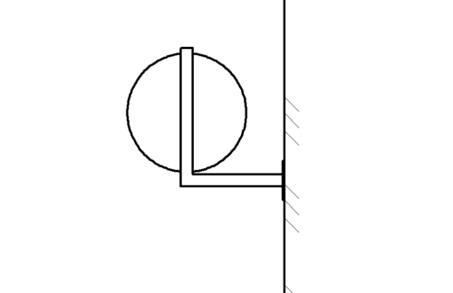 Ceļa zīmes balsts ar pēdu stiprināšanai pie sienas d60.3mm.