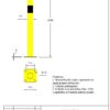 Aizsargstabs, bollards ar pēdu D 76mm, garums 1000mm
